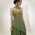green embroidered crepe lehenga set