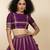 purple embroidered organza lehenga set
