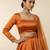 orange embroidered organza lehenga set
