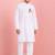 Boy's white pure cotton kurta pyjama set | hanuman jayanti special print | festive & casual