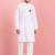 boys white cotton kurta pajama jay shree ram set
