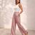 Rose casual linen blend straight fit pants