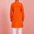 boys cotton orange kurta pyjama set with bal hanuman print