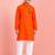 Boys orange pure cotton kurta pyjama set     hanuman jayanti special print