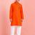 Boys orange pure cotton kurta pyjama set     hanuman jayanti special print