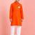 boys orange kurta pyjama set with bal hanuman design