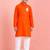 Boys orange pure cotton kurta pyjama set     hanuman jayanti special print