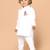 boys white pure cotton kurta pyjama with hanuman print