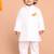 boys white pure cotton kurta pyjama set with ram navami print