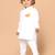 boys white pure cotton kurta pyjama set with ram navami print