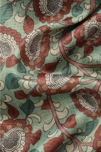 Digital print rapier jequared saree with unstitched blouse and beautiful multicoloured thred work at pallu