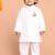 boys white cotton kurta pyjama set with jay shree ram print