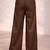 Chocolate casual linen blend straight fit pants