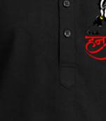 Boys black pure cotton kurta pyjama set     hanuman jayanti special print