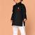 Boys black pure cotton kurta pyjama set     hanuman jayanti special print