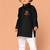 Boys black pure cotton kurta pyjama set     ram navami special print