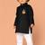 Boys black pure cotton kurta pyjama set     hanuman jayanti special print