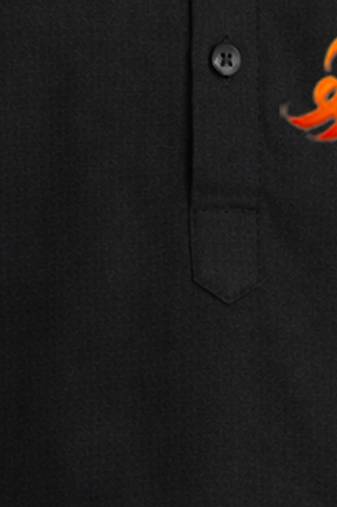 Boys black pure cotton kurta pyjama set     ram navami special print