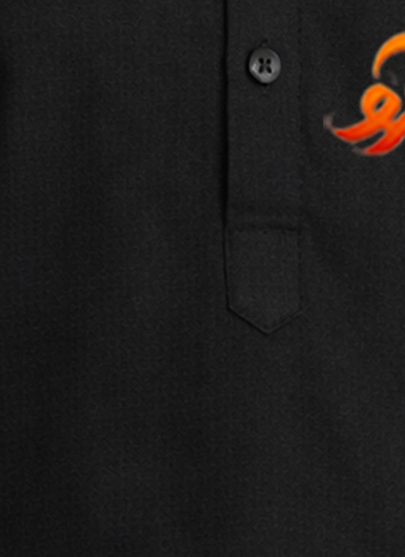 Boys black pure cotton kurta pyjama set     ram navami special print