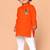 boys orange ram hanuman print cotton kurta pyjama set