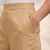 Cream casual linen blend straight fit pants