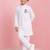 boys white cotton kurta pyjama with jay shree hanuman print