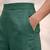 Dark green casual linen blend straight fit pants