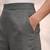 Dark grey casual linen blend straight fit pants