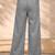 Grey casual linen blend straight fit pants