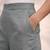 Grey casual linen blend straight fit pants