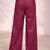 Maroon casual linen blend straight fit pants