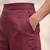 Maroon casual linen blend straight fit pants