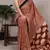 peach dull satin saree with fancy print