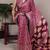 Pink color Fancy Printed Dull Satin Saree
