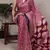 pink dull satin saree with fancy print