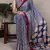 purple dull satin saree with fancy print
