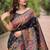 black silk blend saree with kashmiri woven work