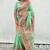 light green silk saree with kashmiri thread work