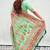 light green silk saree with kashmiri thread work