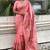 pink silk blend saree with kashmiri woven work