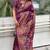 plum silk blend saree with kashmiri woven work