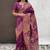 plum silk blend saree with kashmiri woven work