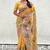 yellow silk blend saree with kashmiri woven work