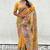 yellow silk blend saree with kashmiri woven work