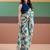 Sky Blue color Floral Printe  Satin Silk Saree