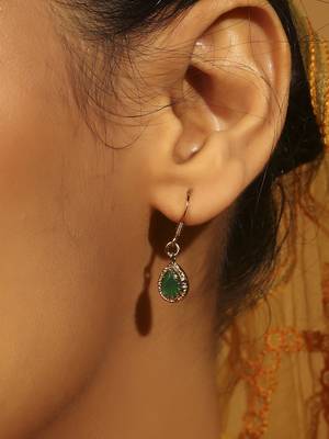 gold plated green crystal pearl matinee necklace set 7