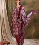 Red ethnic block print cotton straight kurta pant dupatta set