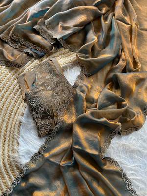 light grey satin silk saree with jarkhan diamond work 3