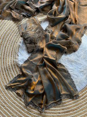 light grey satin silk saree with jarkhan diamond work 4