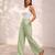 T-green casual linen blend straight fit pants